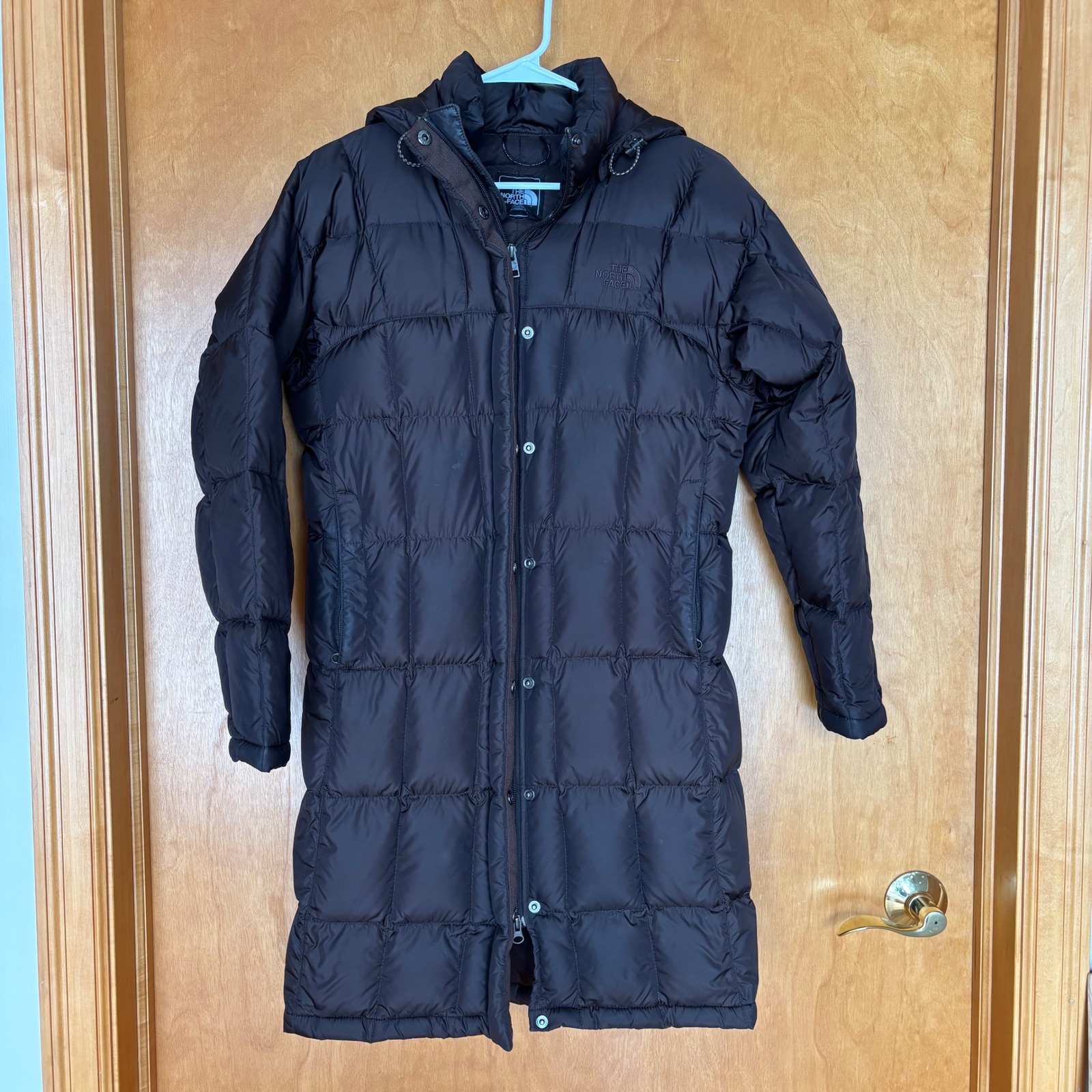 The North Face Metropolis 600 Fill Down Parka Brown Women Small Puffer Coat Hood